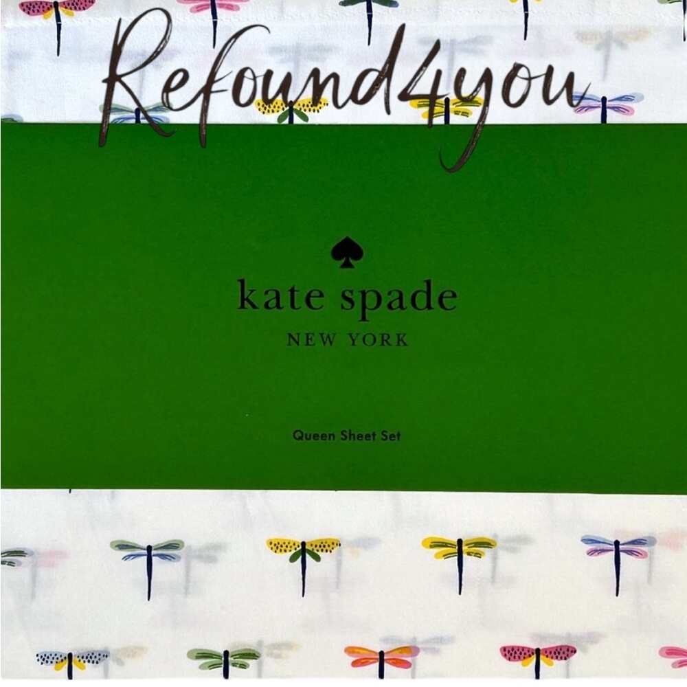 Kate Spade - ‘Dragonfly’ Queen Sheet Set. NWT. Firm! Last one!